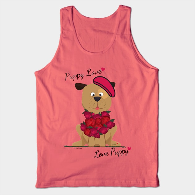 Puppy Love, Love Puppy Tank Top by Phebe Phillips